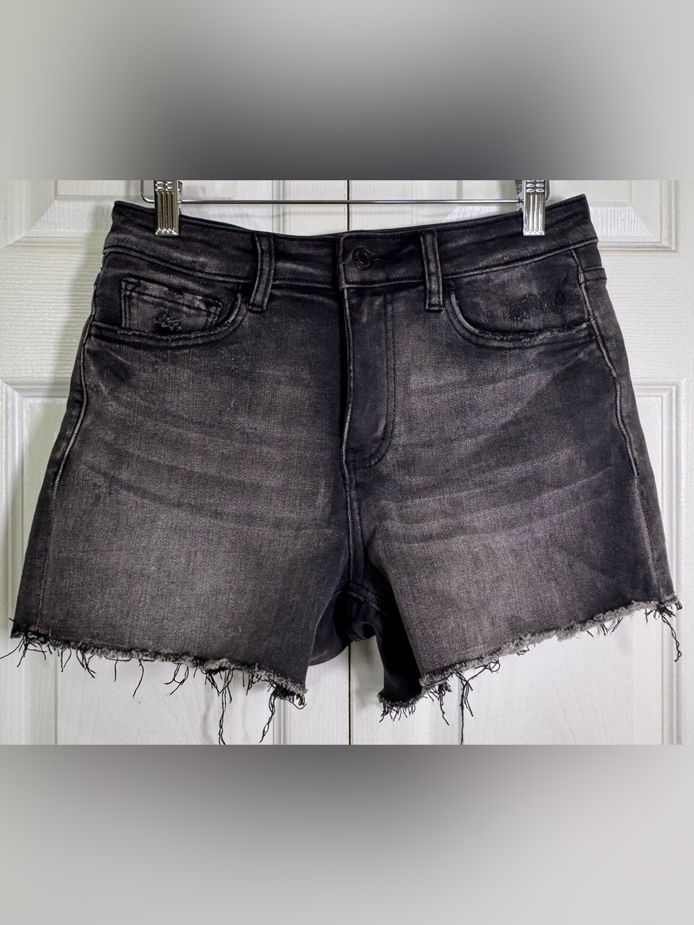 Lovervet by Vervet Black Wash Distressed Denim Shorts Medium